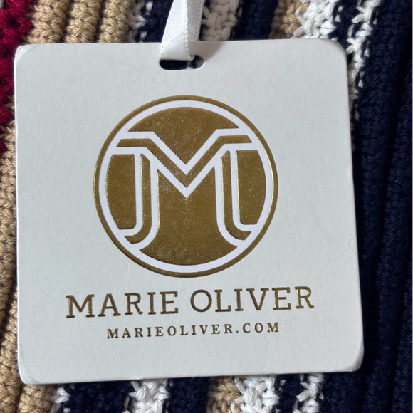 Marie Oliver Knit Sweater Striped Ribbed Cuffs Boat Neck Multi-Color Size Small - Picture 10 of 15